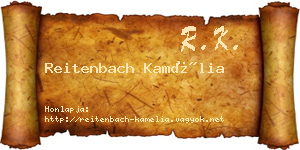 Reitenbach Kamélia névjegykártya